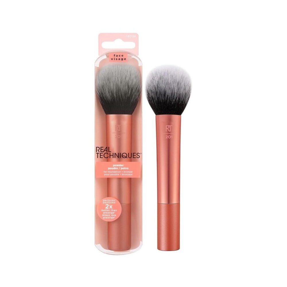 Real Techniques Ultra Plush Powder Makeup Brush - RT-201+BonusEye Brow Tweezer